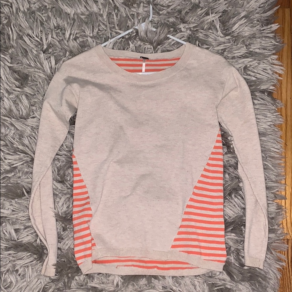 Orange and beige striped long sleeve